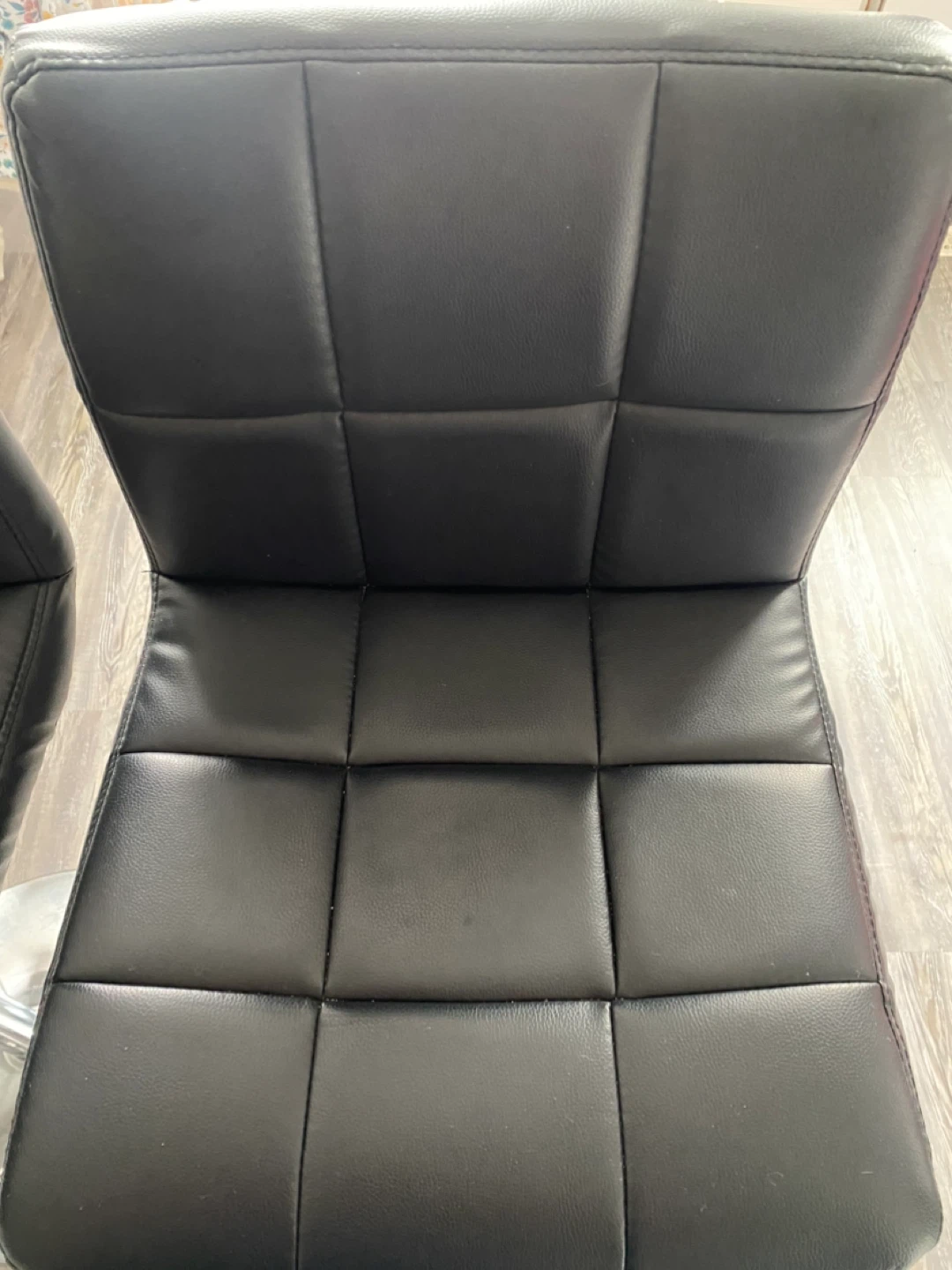 Set of 2 Black Faux Leather Bar Stools - photo 4