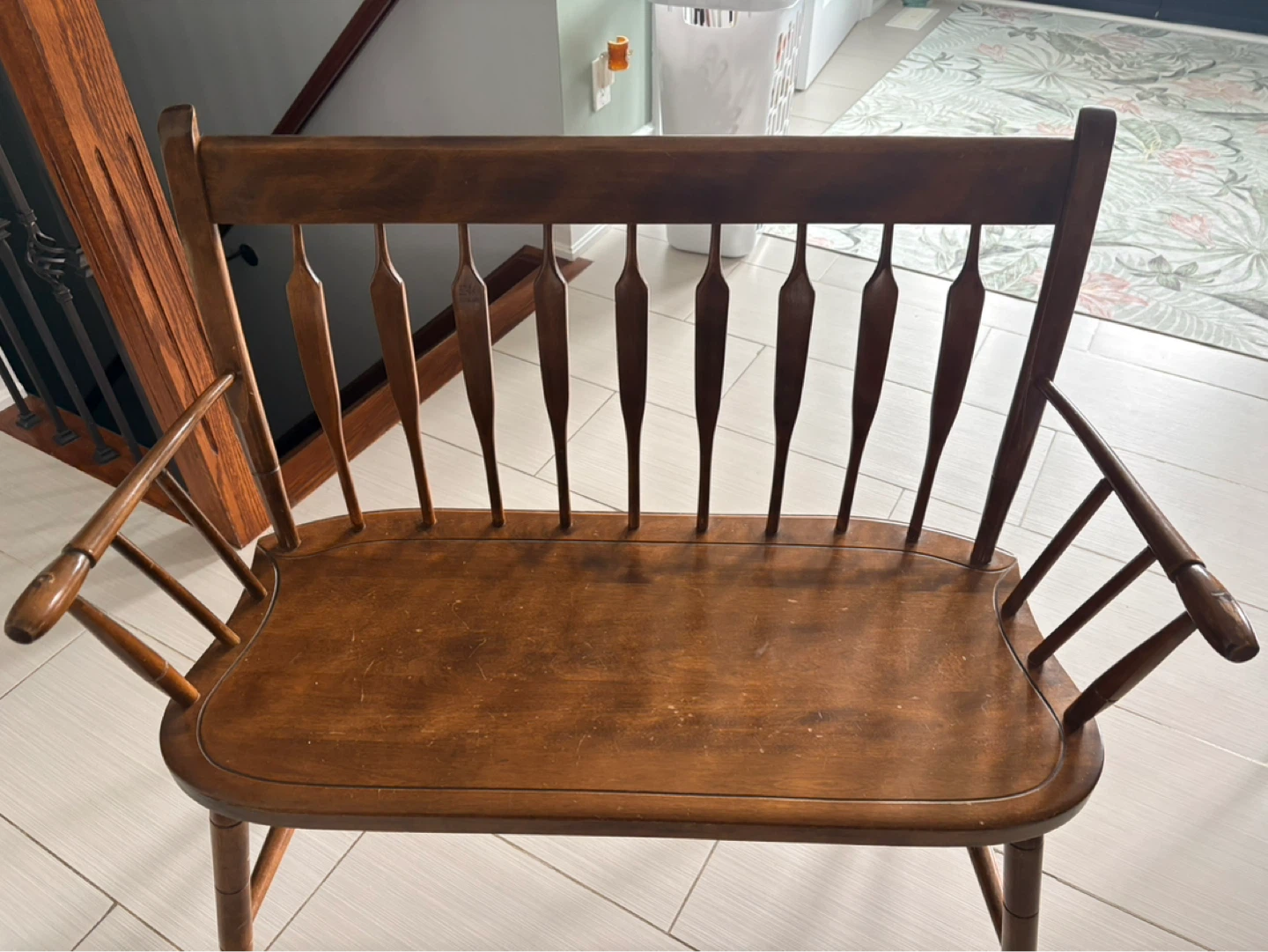 Wooden Spindle Back Bench - photo 3