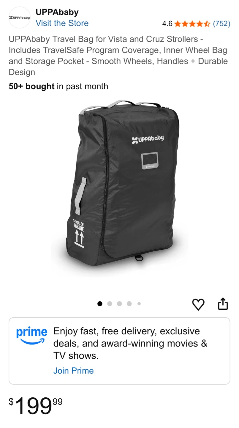 UPPAbaby Travel Bag for Vista & Cruz Strollers