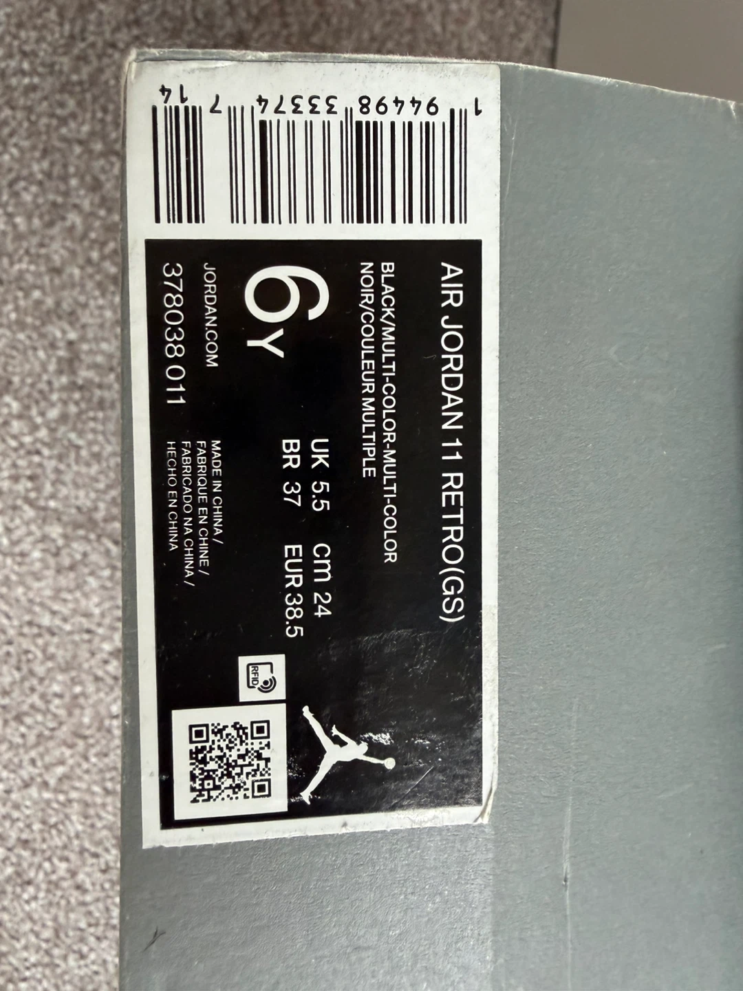 Air Jordan 11 Retro (GS) Black Multi-Color - photo 5