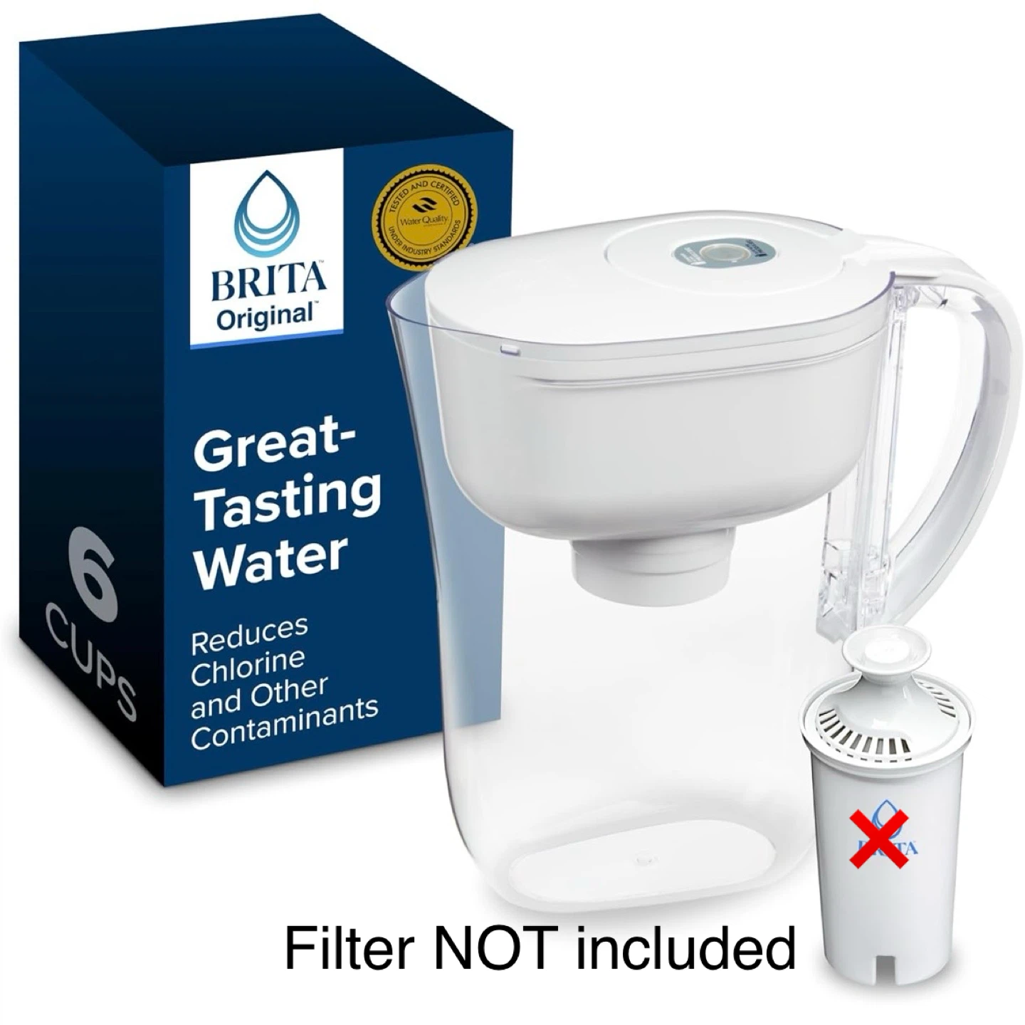Brita White 6 Cups Pitcher (Filter NOT included)