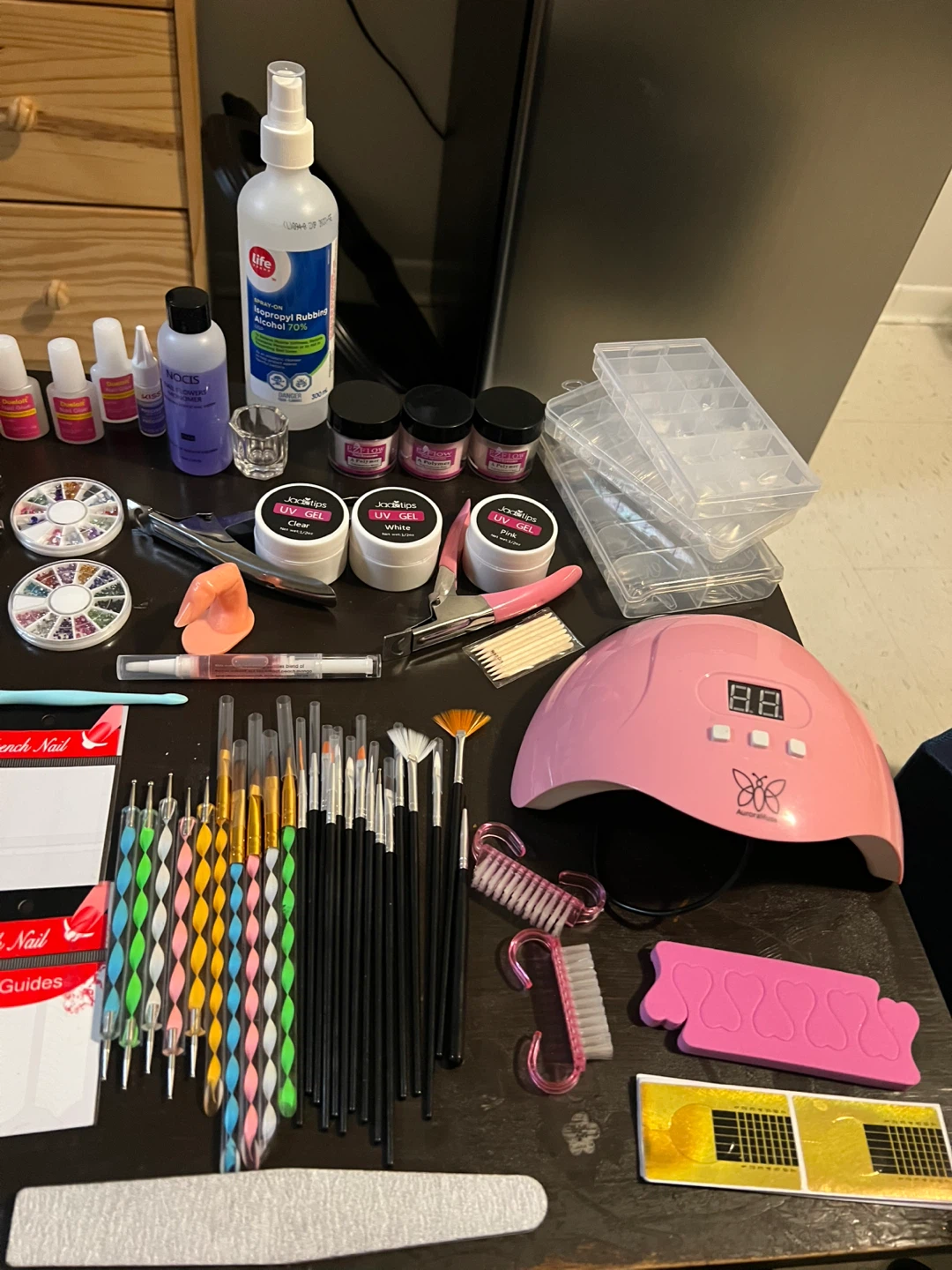 Nail Art Kit with Gel Polishes, UV Lamp, and Accessories - photo 3