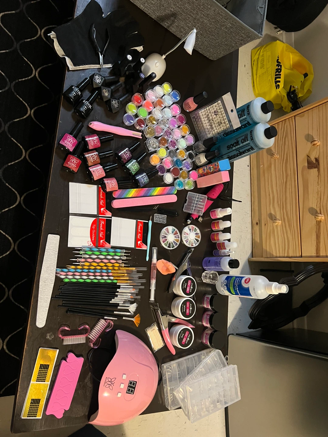 Nail Art Kit with Gel Polishes, UV Lamp, and Accessories