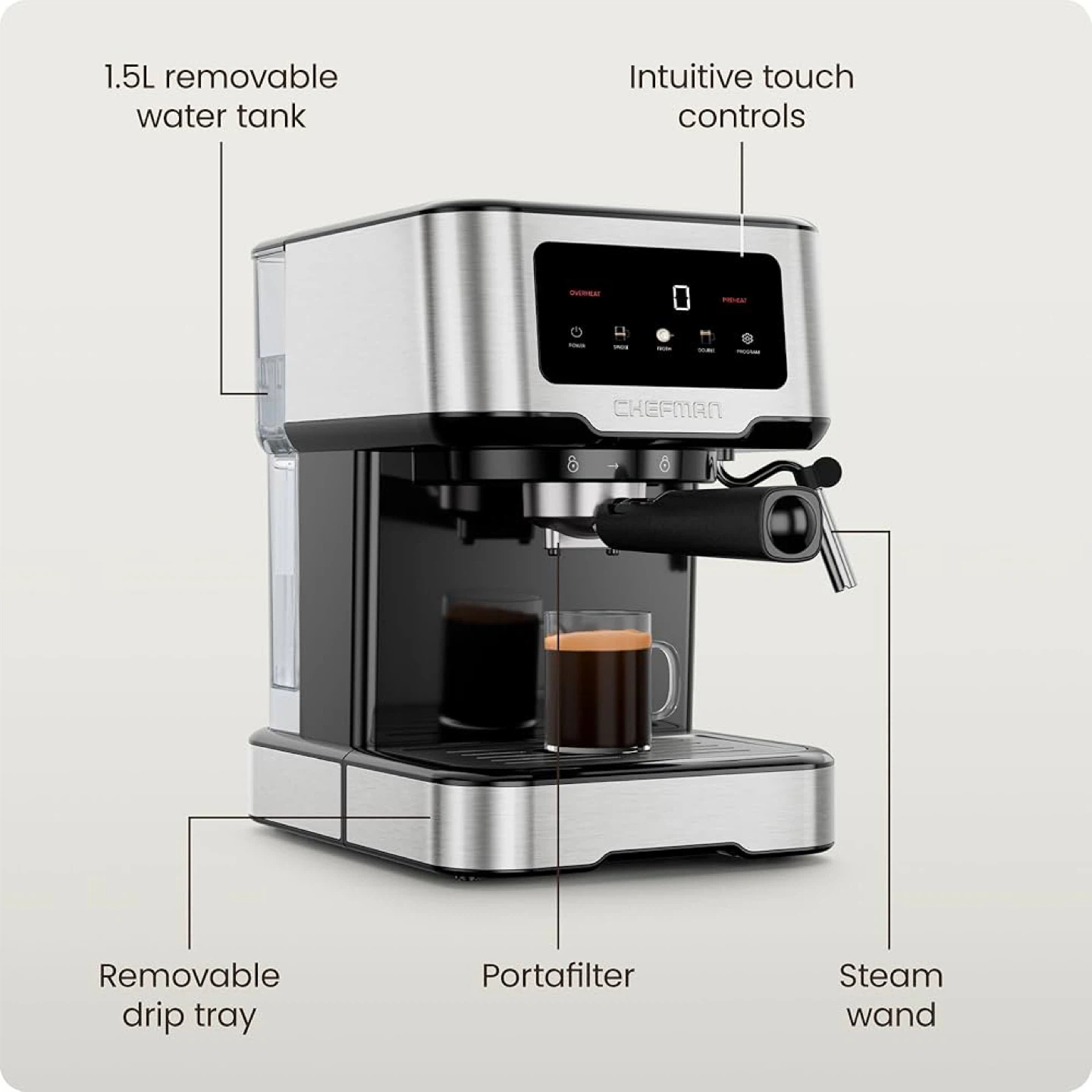 Chefman Espresso Machine with Removable Water Tank - photo 2