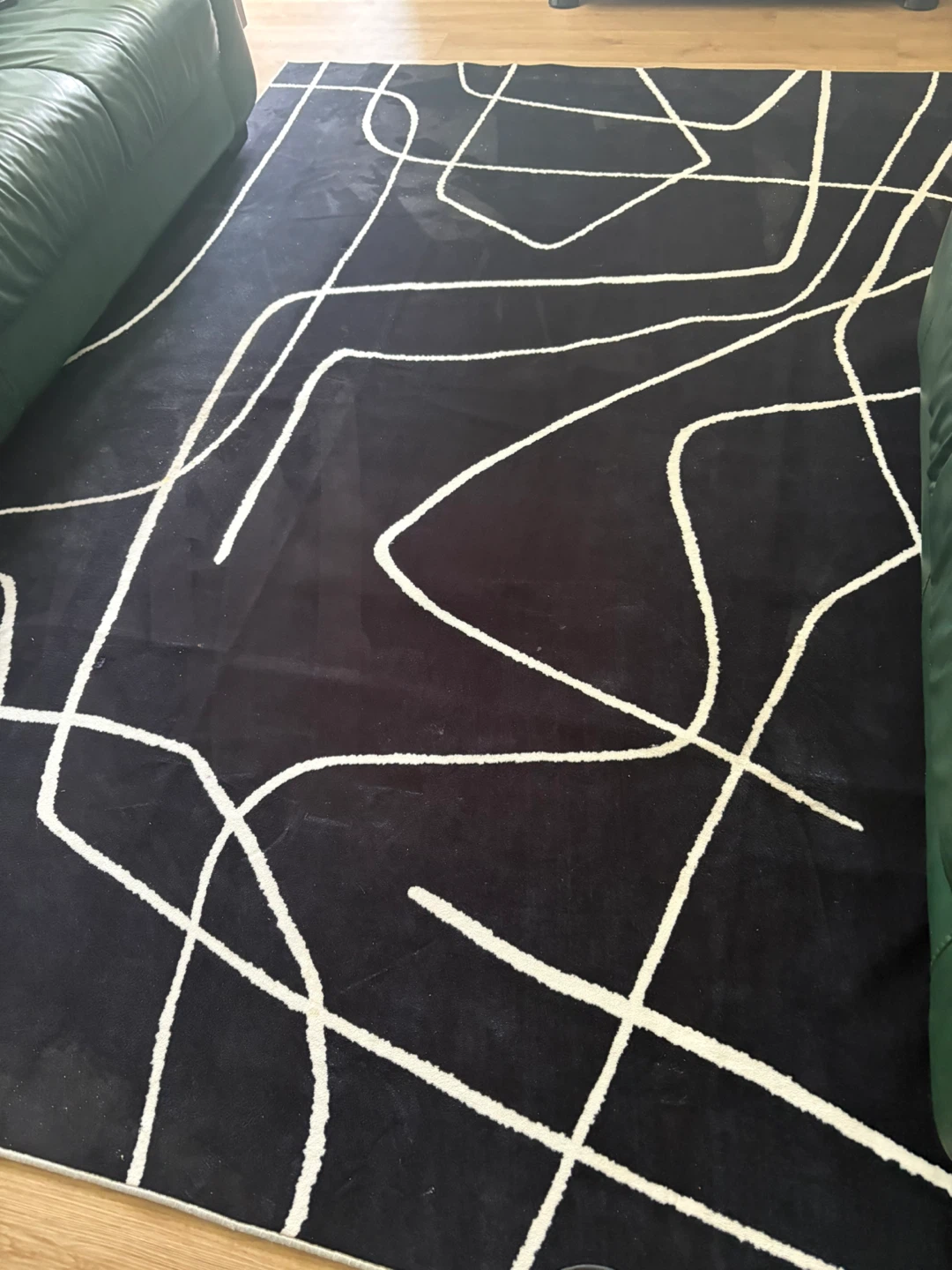 Black and White Abstract Line Area Rug