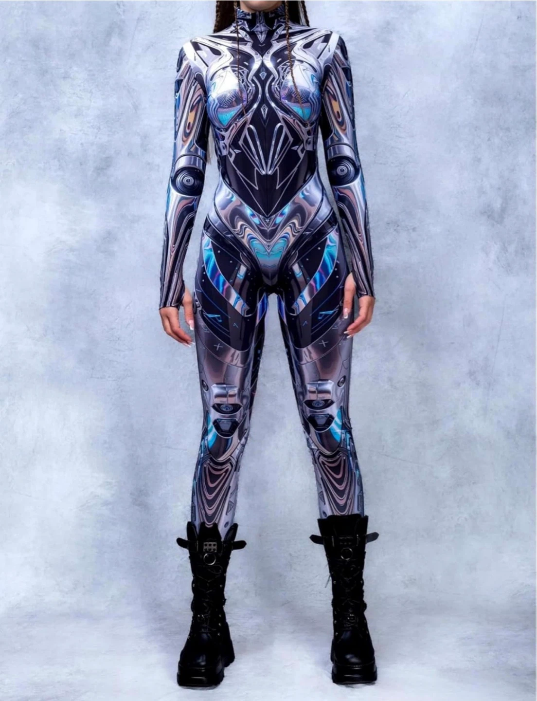Cyberpunk Robot Bodysuit Women Futuristic Jumpsuit Cosplay M - photo 2