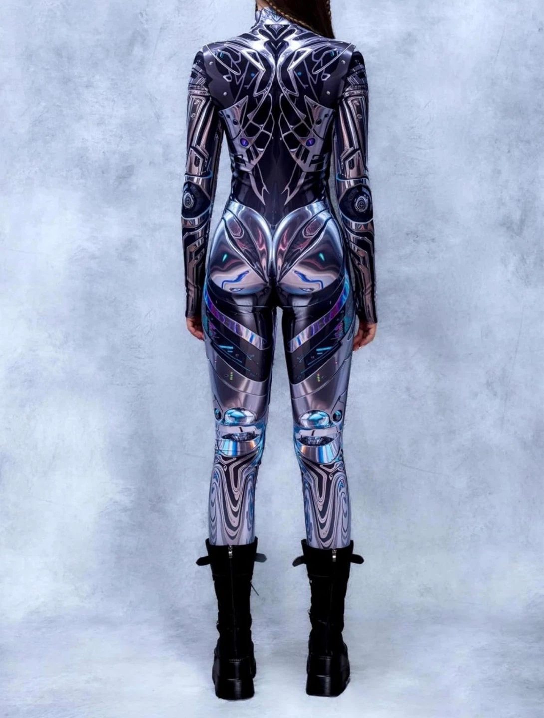 Cyberpunk Robot Bodysuit Women Futuristic Jumpsuit Cosplay M - photo 3