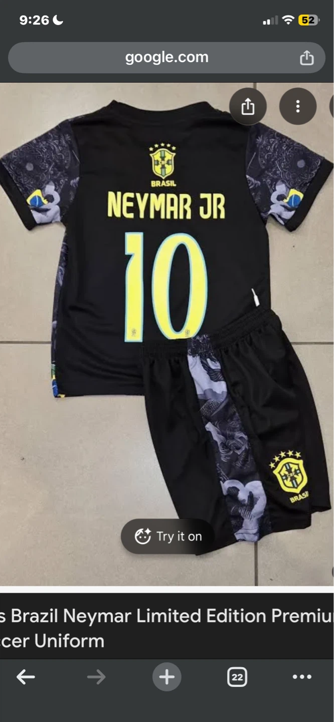 Brazil Neymar Jr. 10 Soccer Uniform