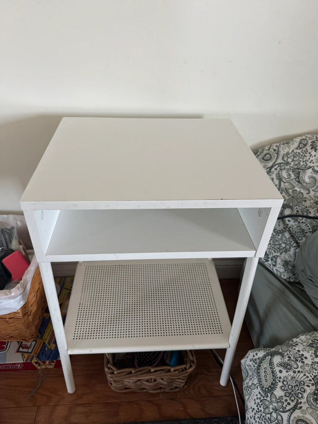 White 2-Shelf Side Table