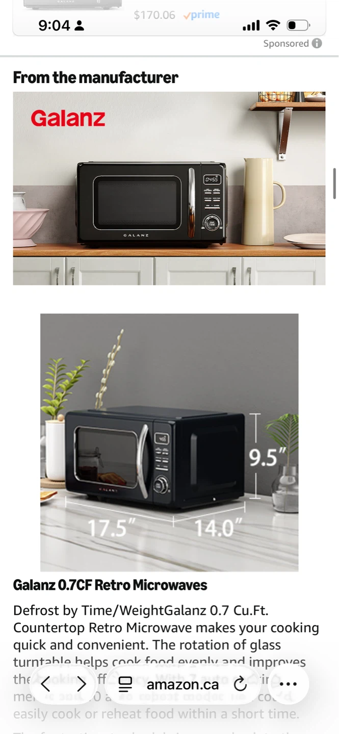 Galanz 0.7 cu ft Retro Countertop Microwave Oven - photo 2