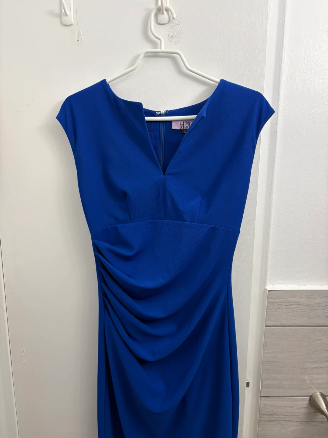Ollie & Mac Royal Blue Ruched Midi Dress - photo 2