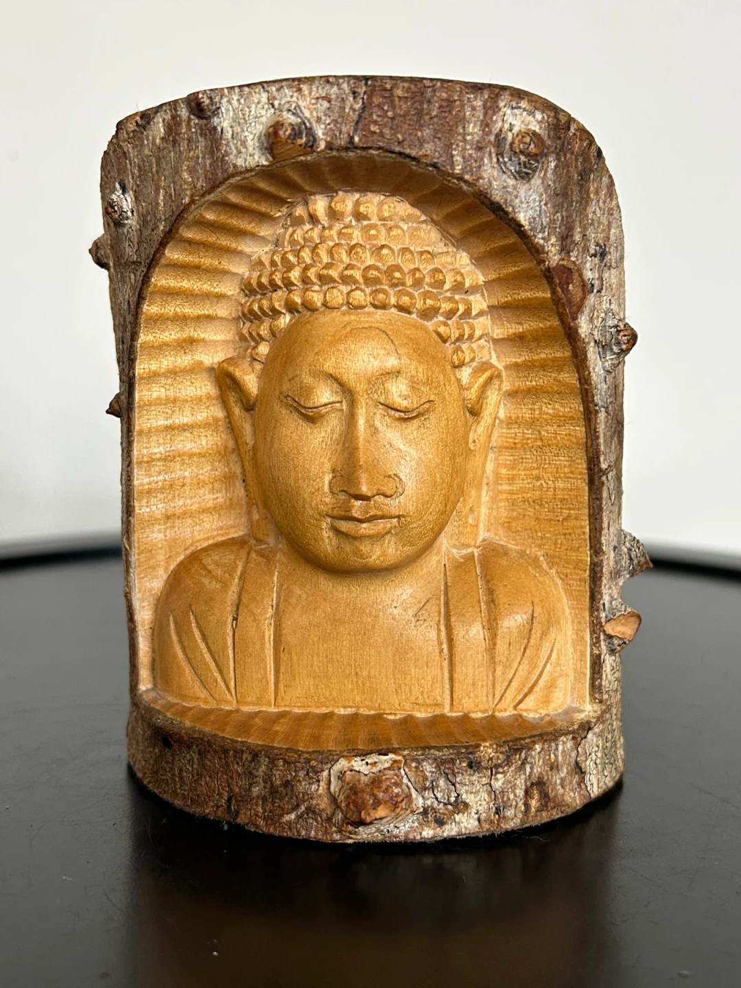 Hand-Carved Wooden Buddha Relief Sculpture🌱
