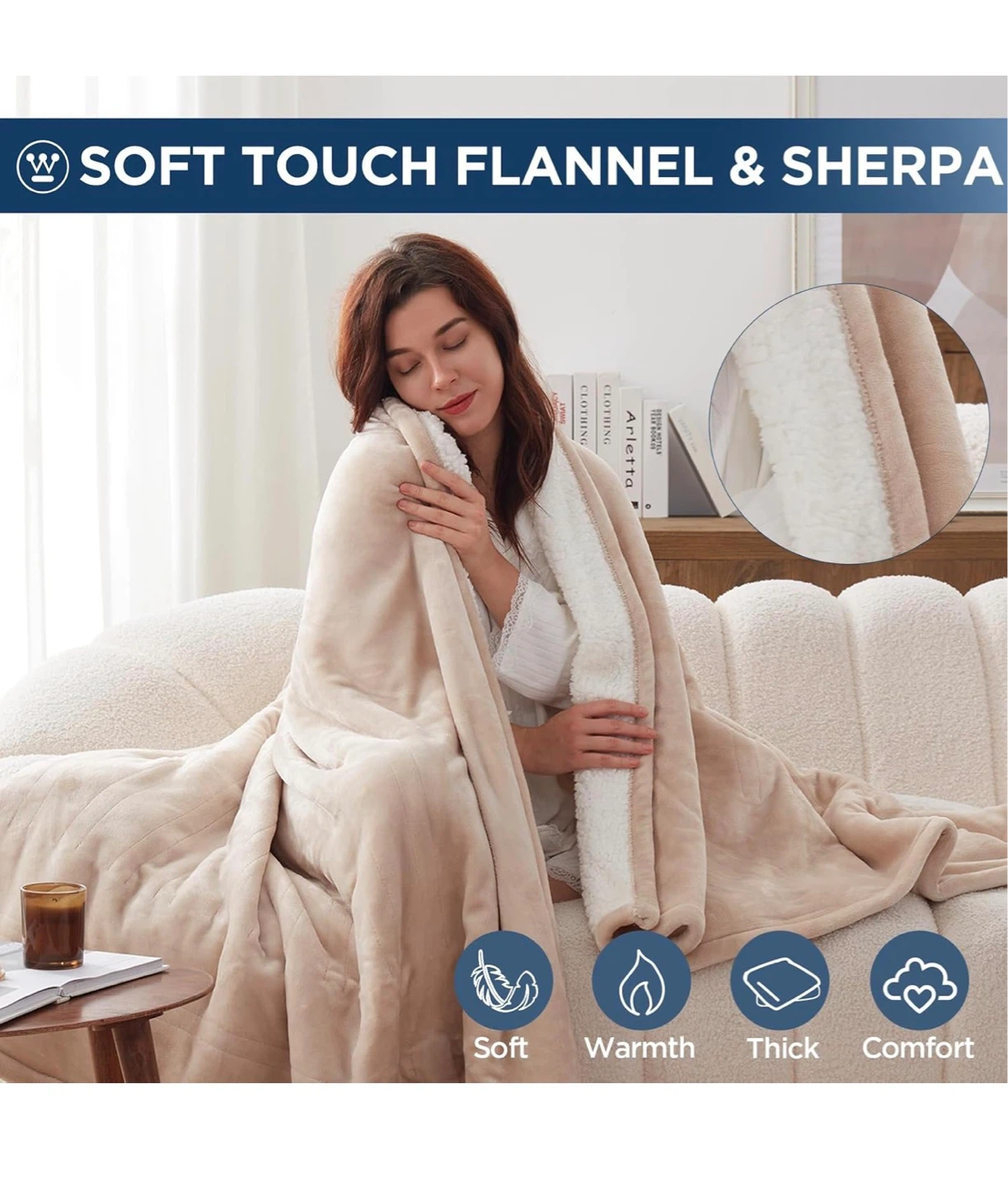 Electric Heated Blanket - Queen, Beige EB1 - photo 5