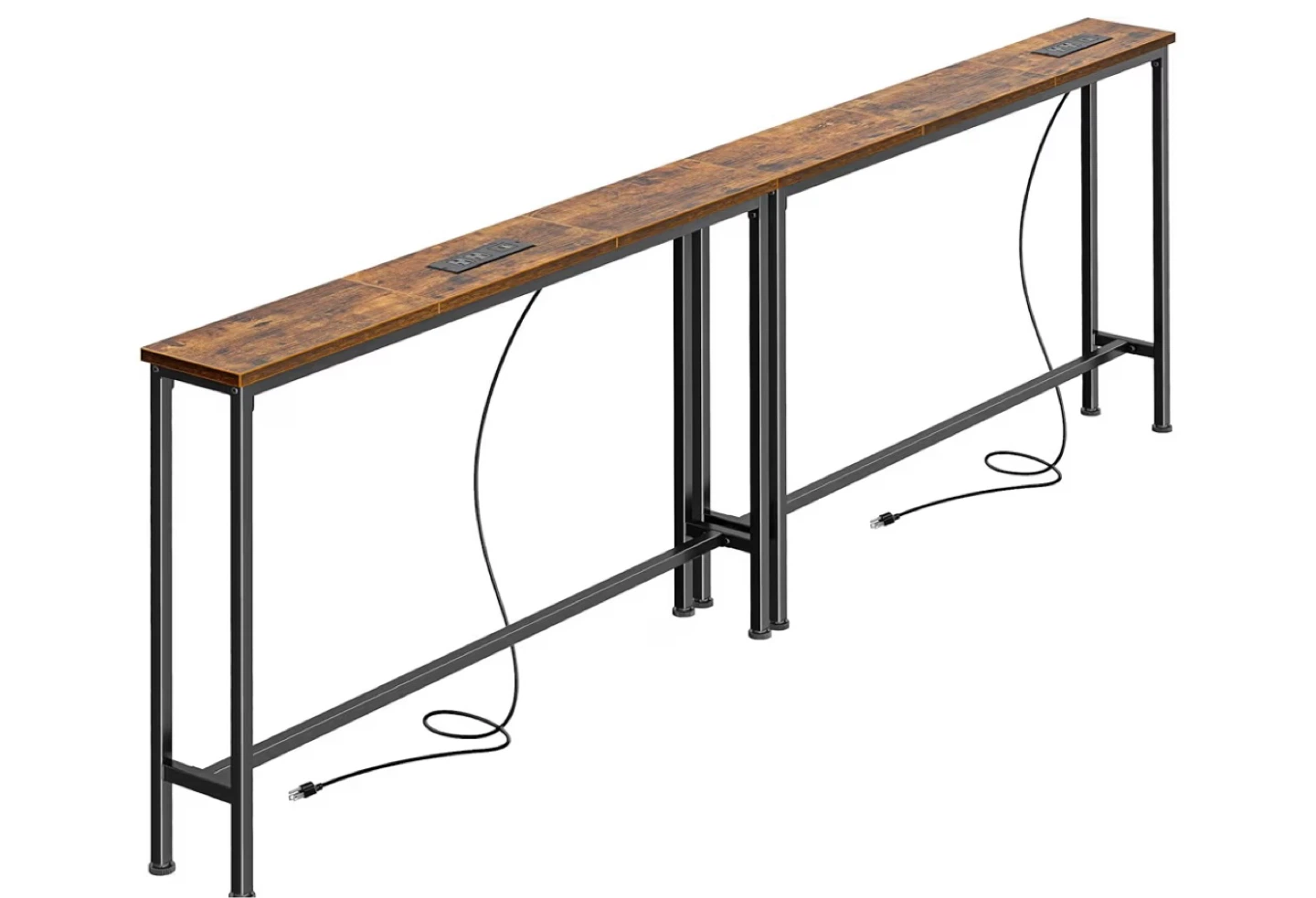 E 78.8 inch Narrow Console Table with Outlet, Sofa Tables,