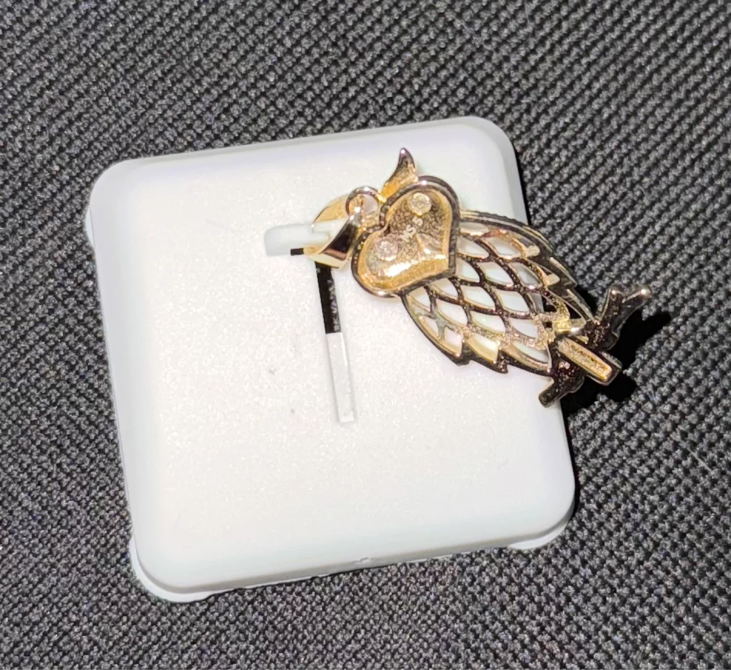 Genuine Moissanite Gold Owl Pendant - photo 2
