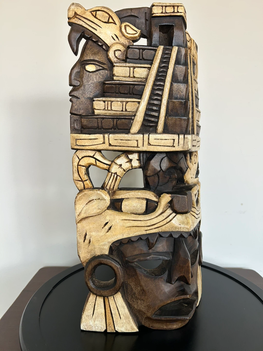 Large Hand-Carved Mayan/Aztec Style Mask 🌱 - photo 4