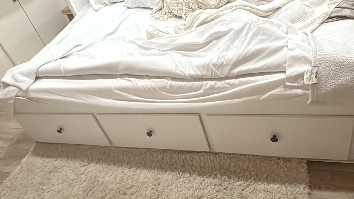 White Storage Bed Frame with 3 Drawers - photo 2