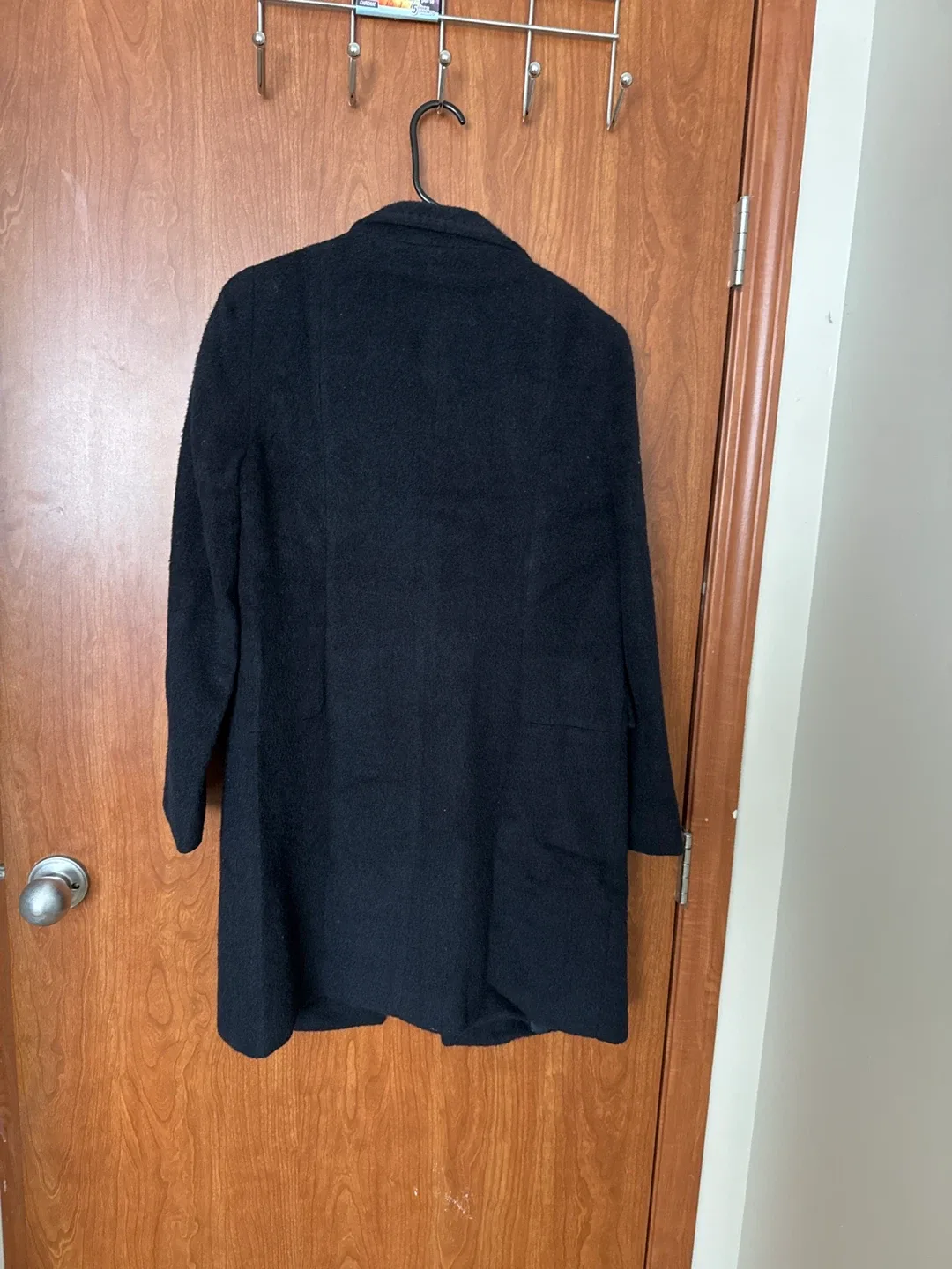 DELLIO Men's Navy Blue Wool Blend Overcoat - photo 2