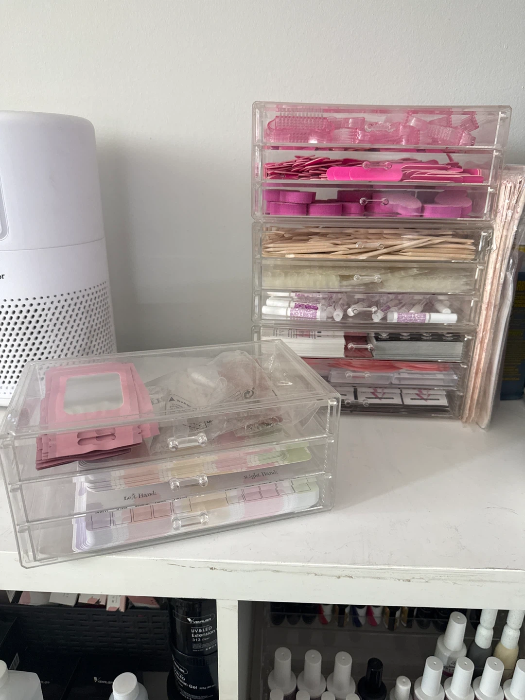 Clear Acrylic Nail Art Organizer Drawer Set