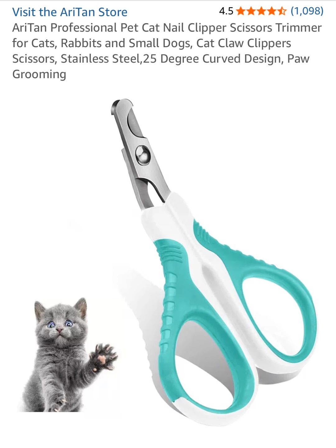 AriTan Professional Pet Cat Nail Clippers