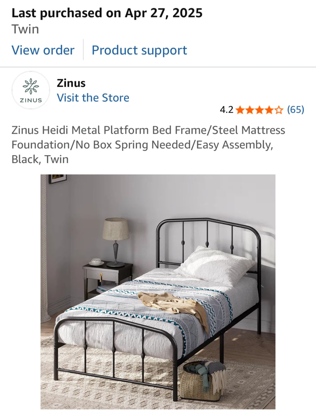 Free 1 YR New Twin Size Bed Frames w/Memory Foam Mattresses