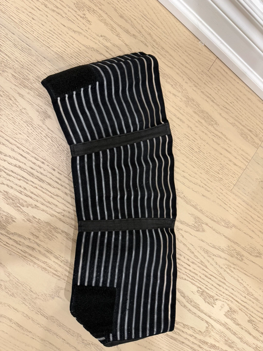 Black and White Striped Back Brace