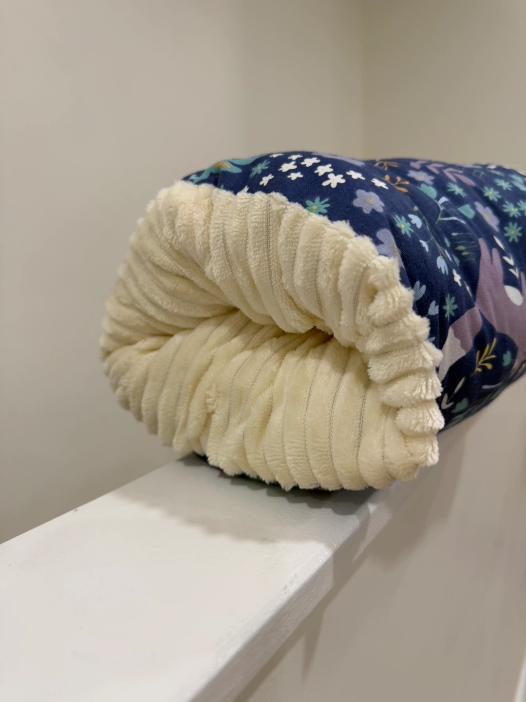 Blue Floral Fox & Bunny Plush Neck Pillow - photo 2