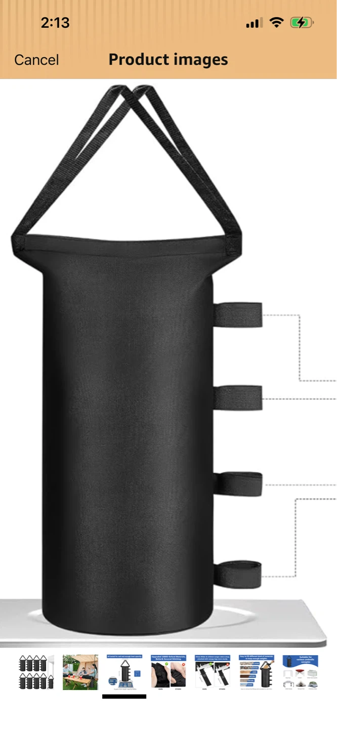 New-Large Black Sandbag Weight Bag for Patio Tents and Canopies - photo 2