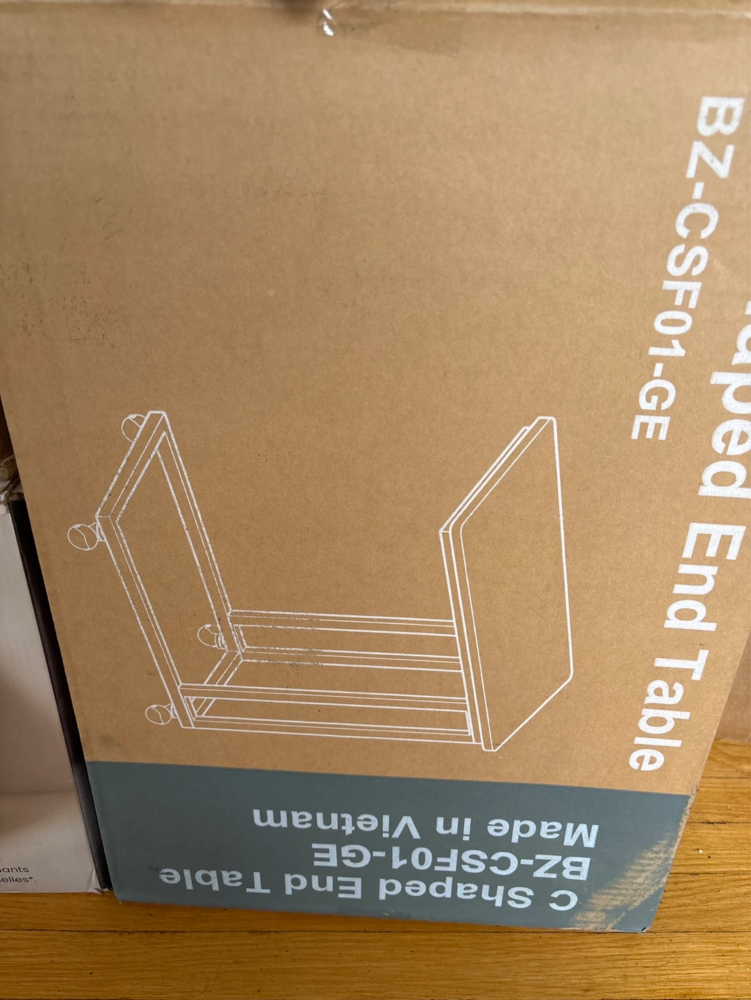 C Shaped End Table - Gray