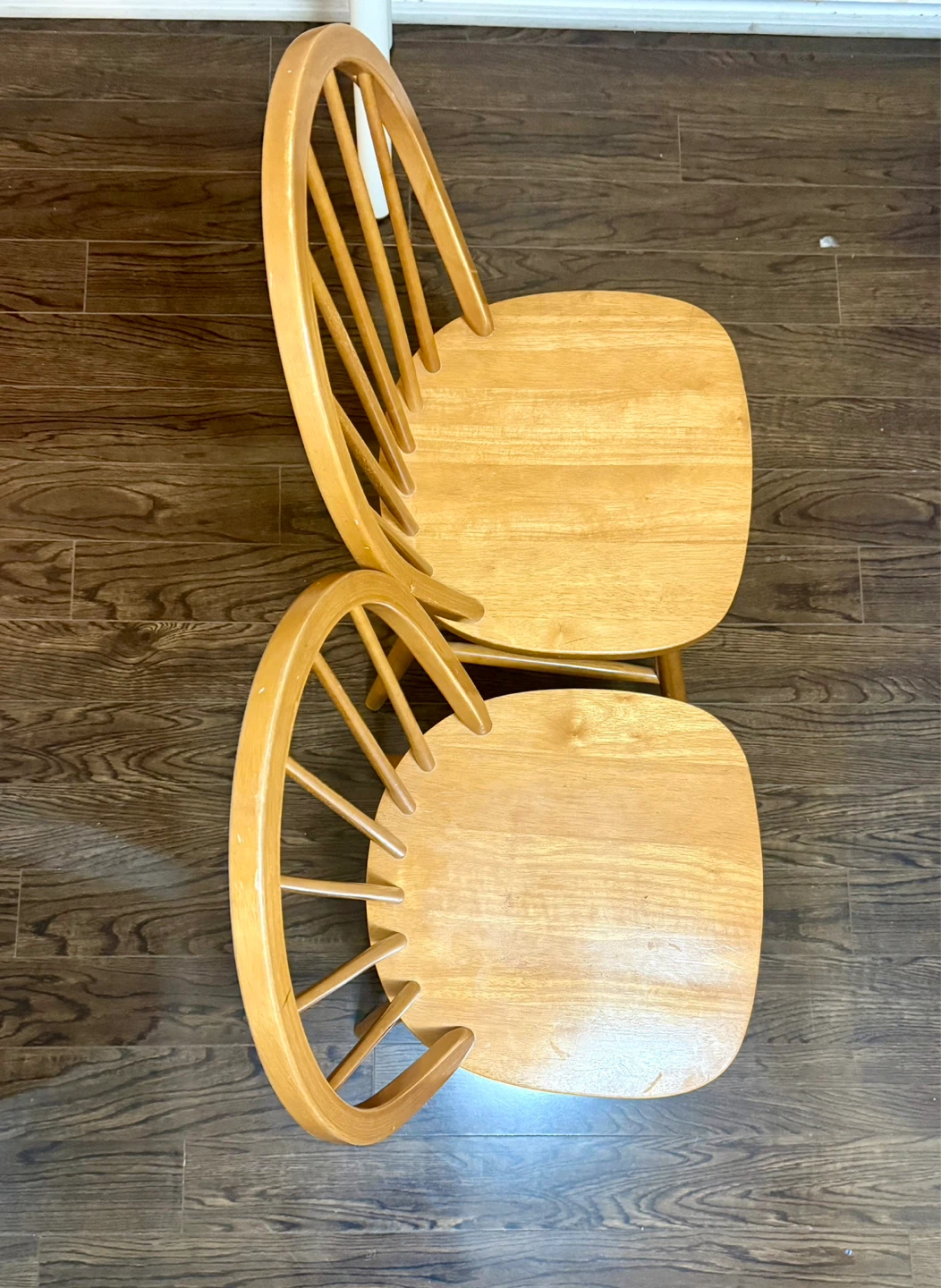 Two Wooden Spindle Back Dining Chairs 🌱