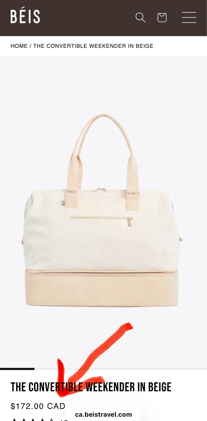 Beis- the convertible weekender - in beige