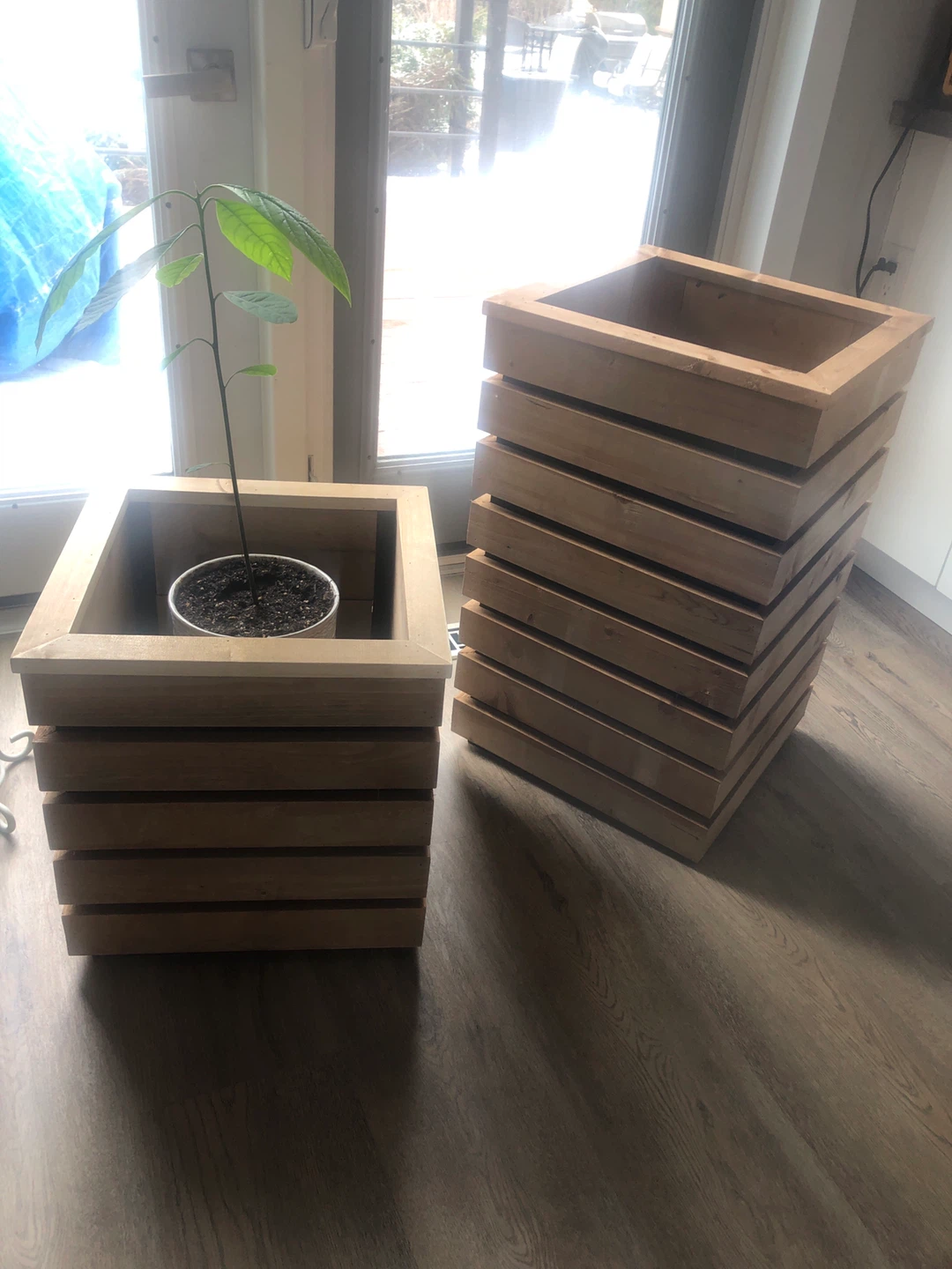 Modern Wooden planter (Large and Medium Size)