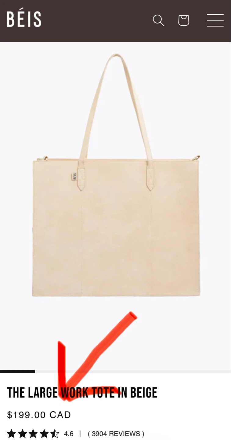 Beis - the large work tote - in beige