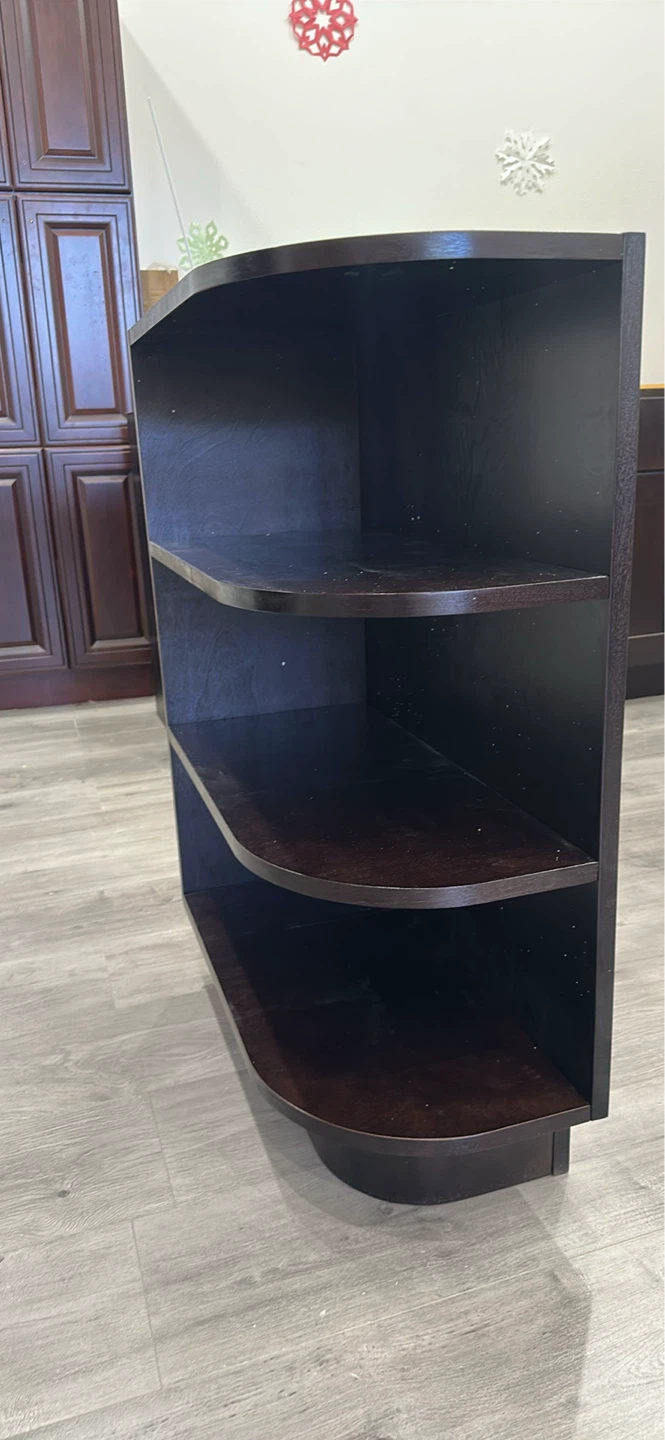 Dark Wood Curved End or  corner Shelf - photo 2