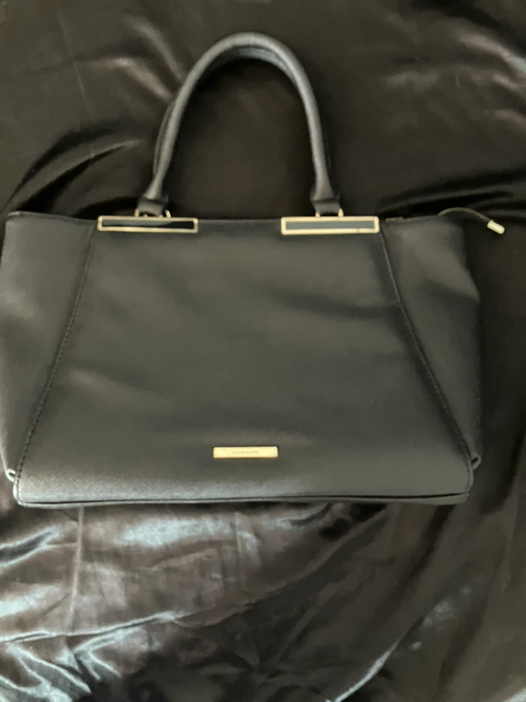 Black Leather Satchel Handbag - photo 2