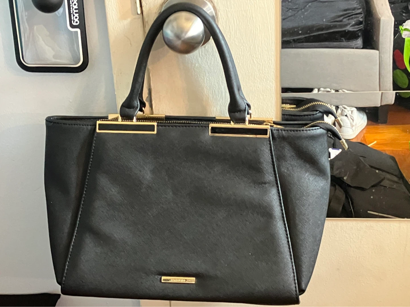 Black Leather Satchel Handbag - photo 3