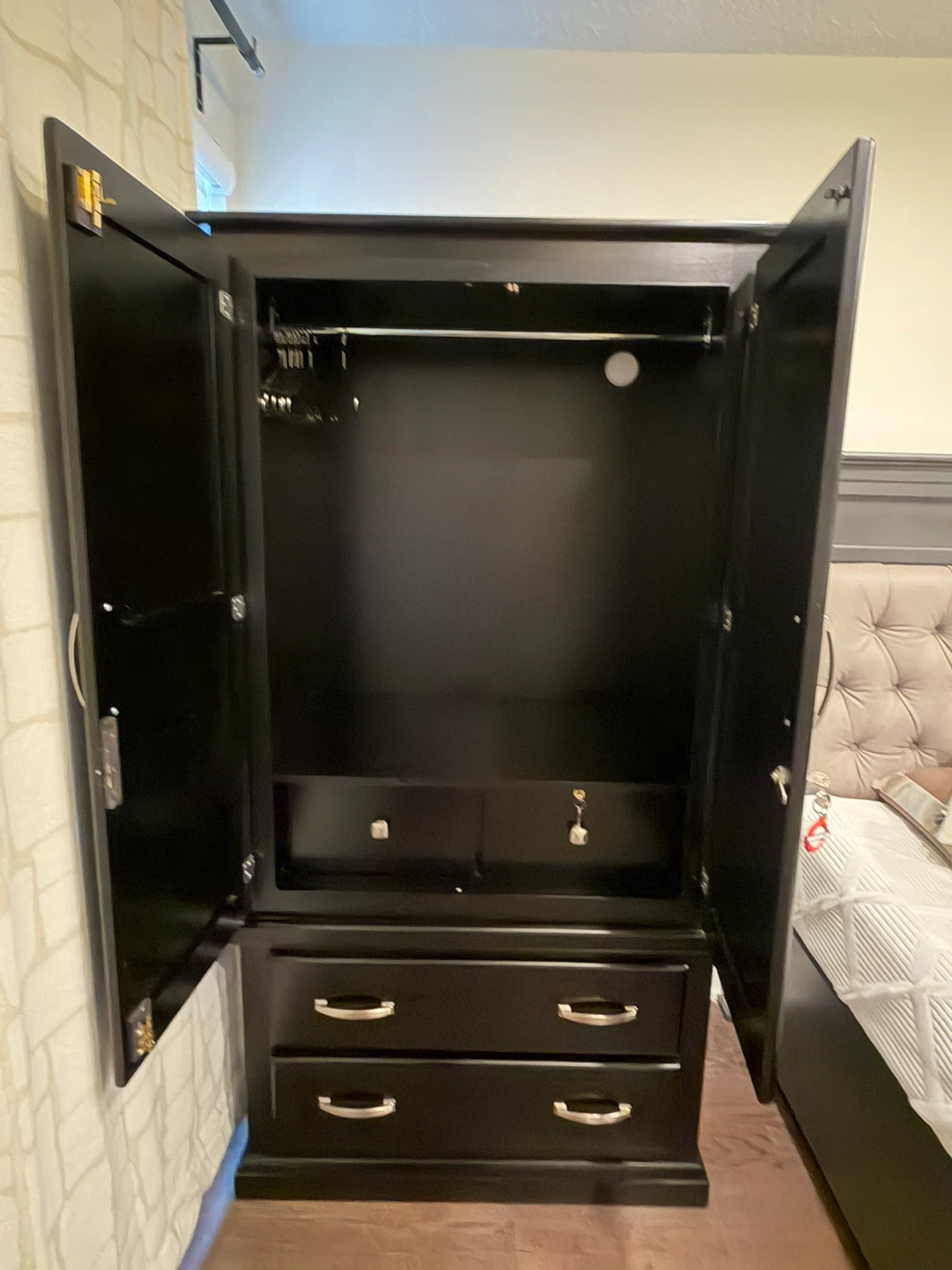 Black Armoire with Drawers - photo 2