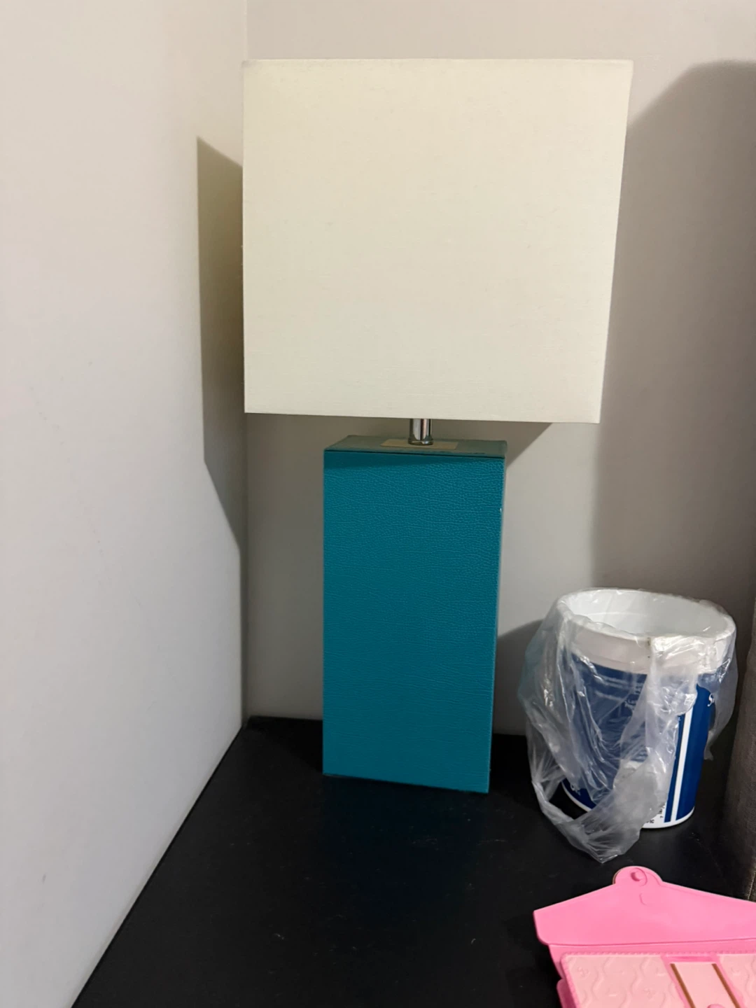 Teal Rectangular Table Lamp with White Shade - photo 2
