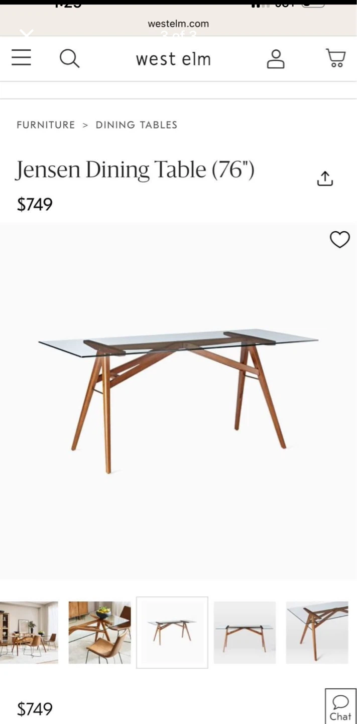 West Elm Jensen Dining Table (76") - photo 3