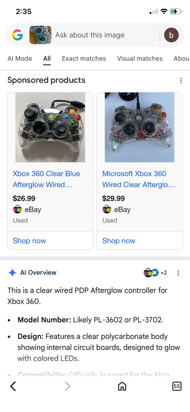 2x  take both for 25.00 Clear Wired Controllers for Xbox  360 - photo 3