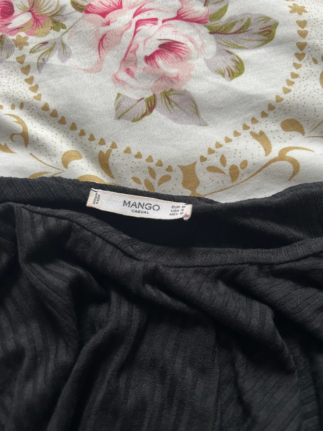 Mango Black Ribbed One-Shoulder Ruffle Bodysuit - photo 2