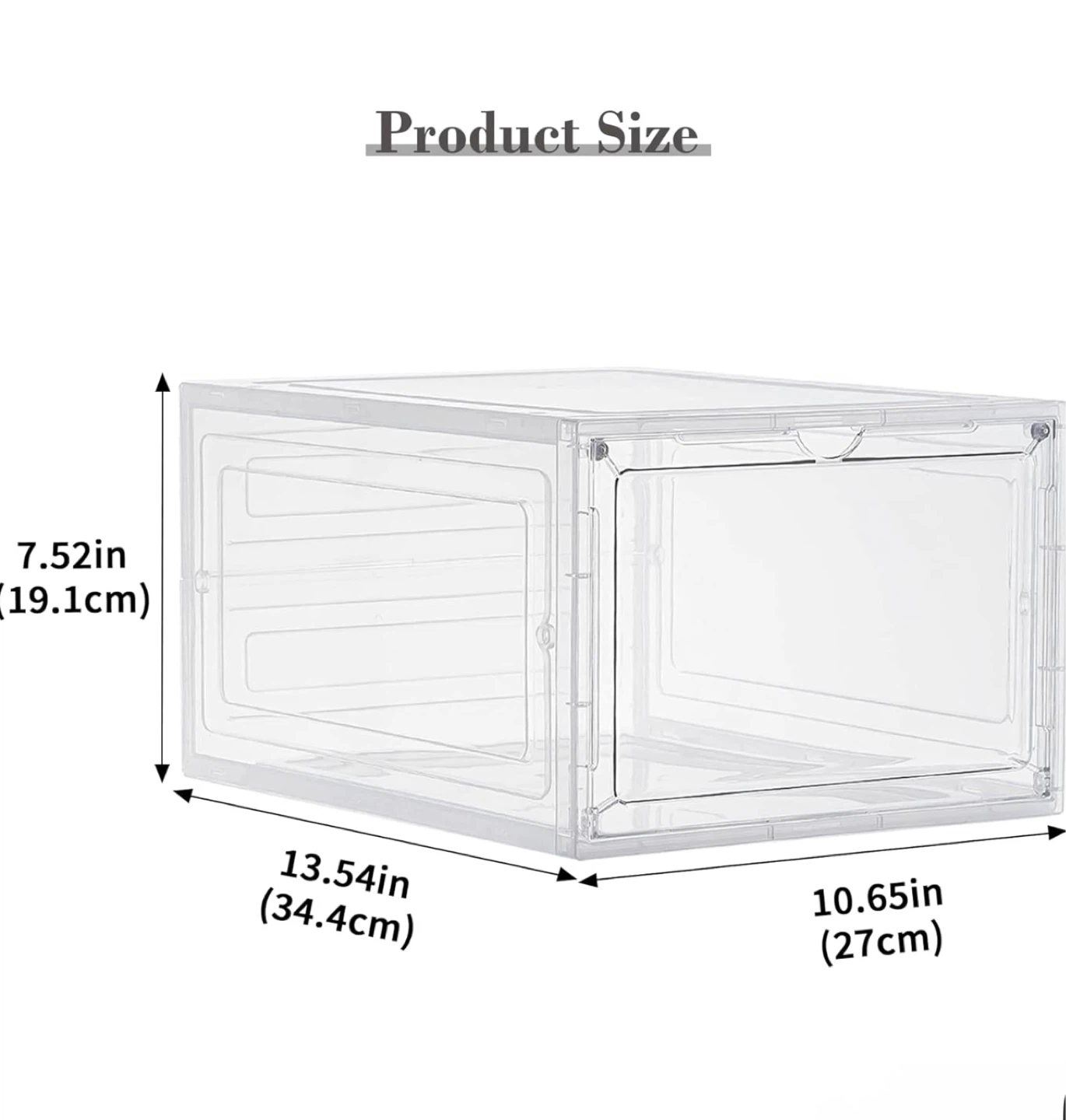 Clear Plastic Stackable Shoe Box Storage Containers - 9 Pack - photo 2