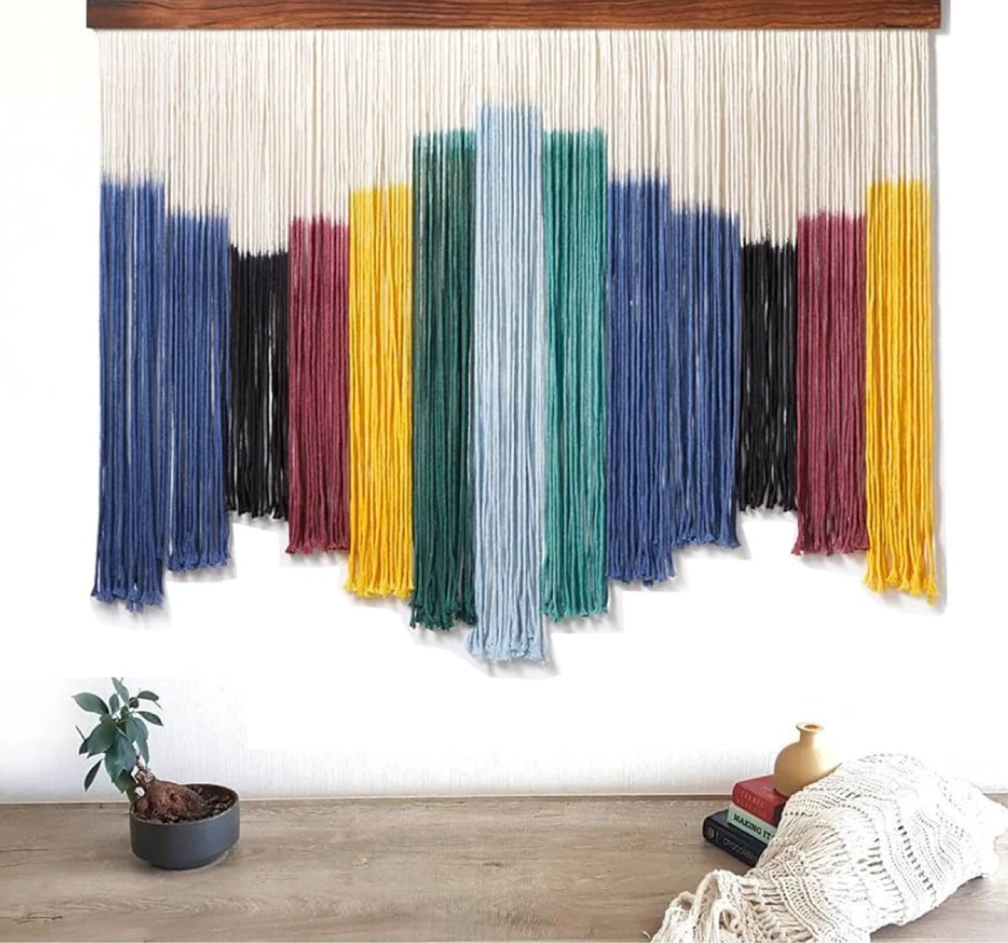 Boho Dip-Dyed Macrame Wall Tapestry