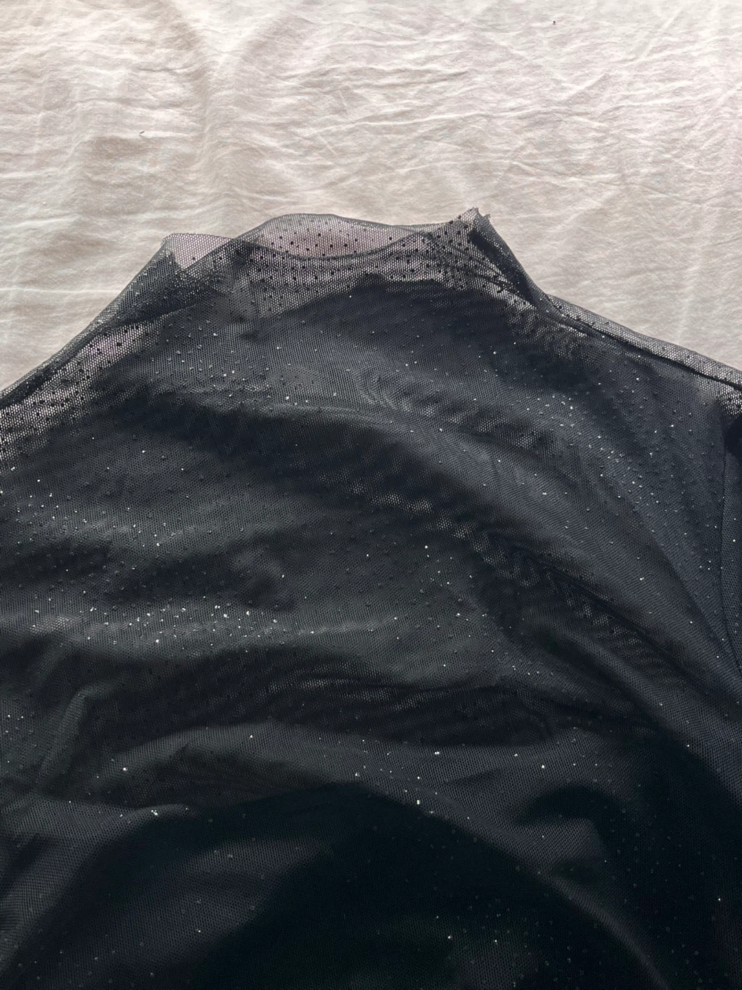 MNG Black Mesh Sparkle Ruched Dress - photo 2
