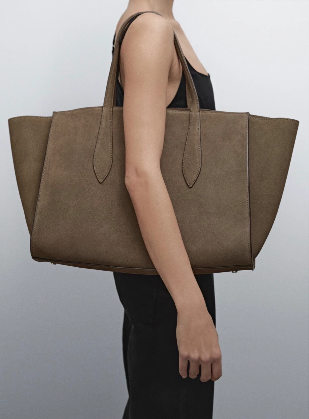 Massimo Dutti Suede Maxi Tote Bag new with tags - photo 4