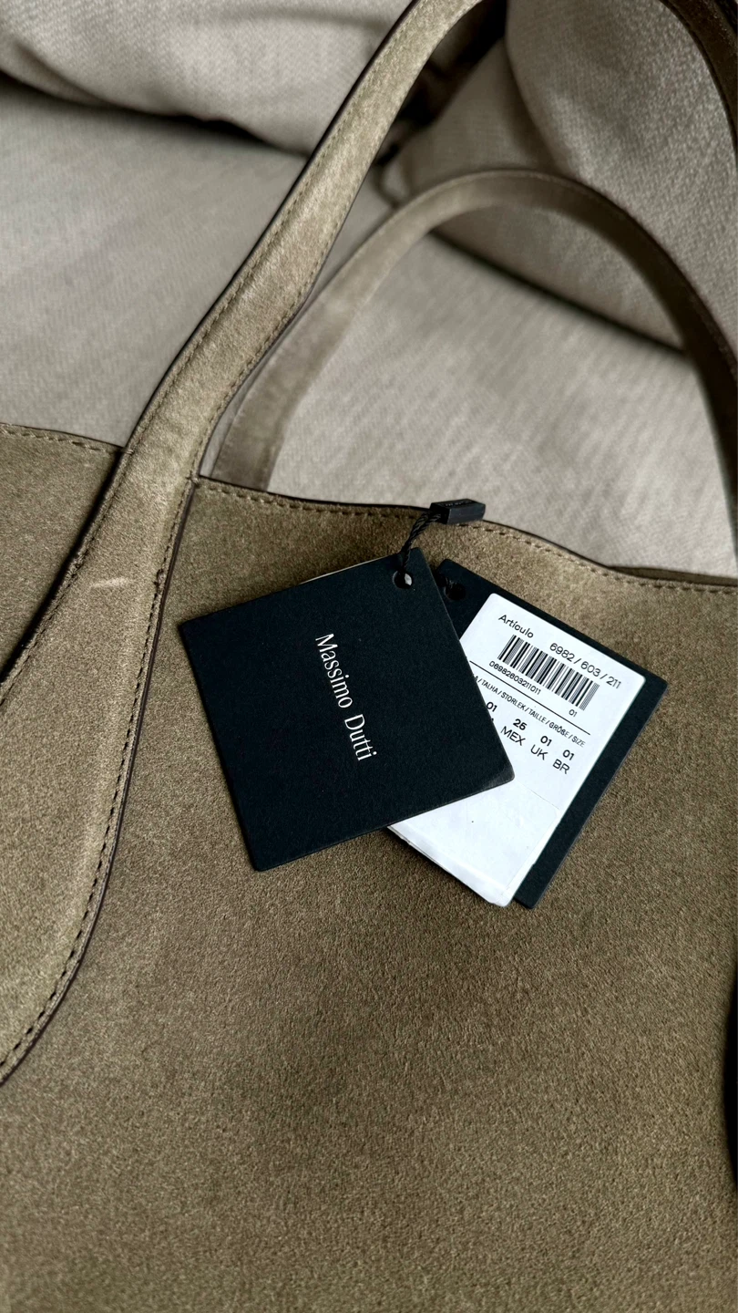 Massimo Dutti Suede Maxi Tote Bag new with tags - photo 2
