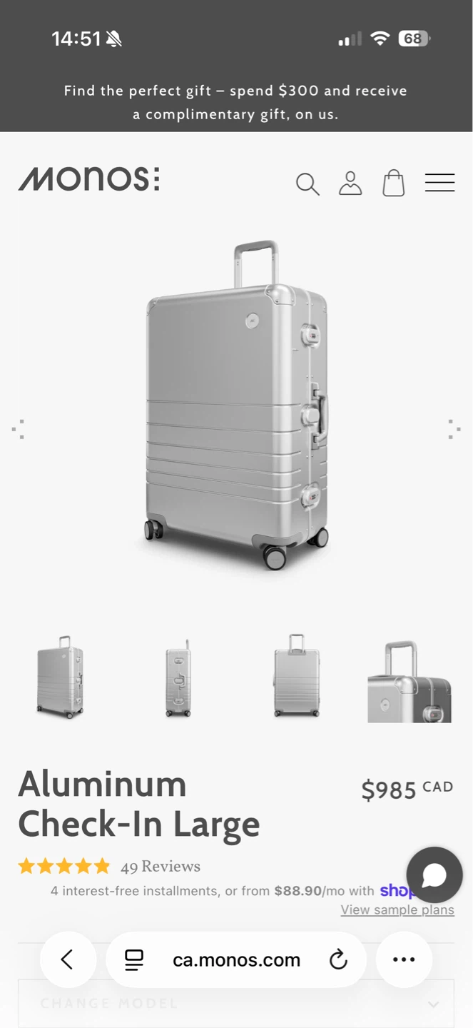 Monos Aluminum Check-In Large Suitcase - photo 2
