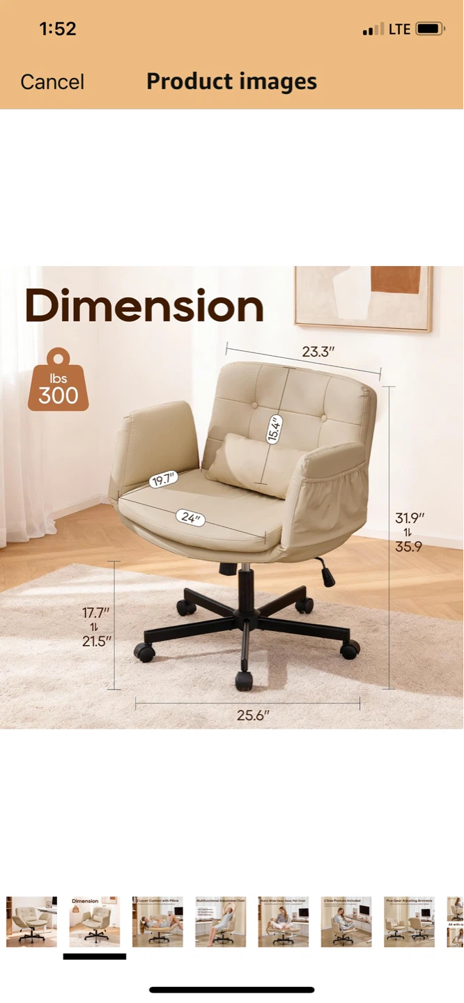 Beige Criss Cross office chair - photo 3