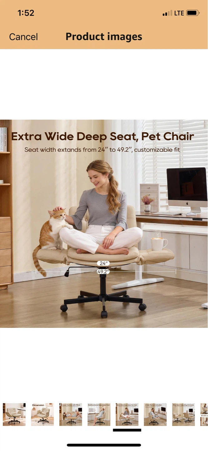 Beige Criss Cross office chair