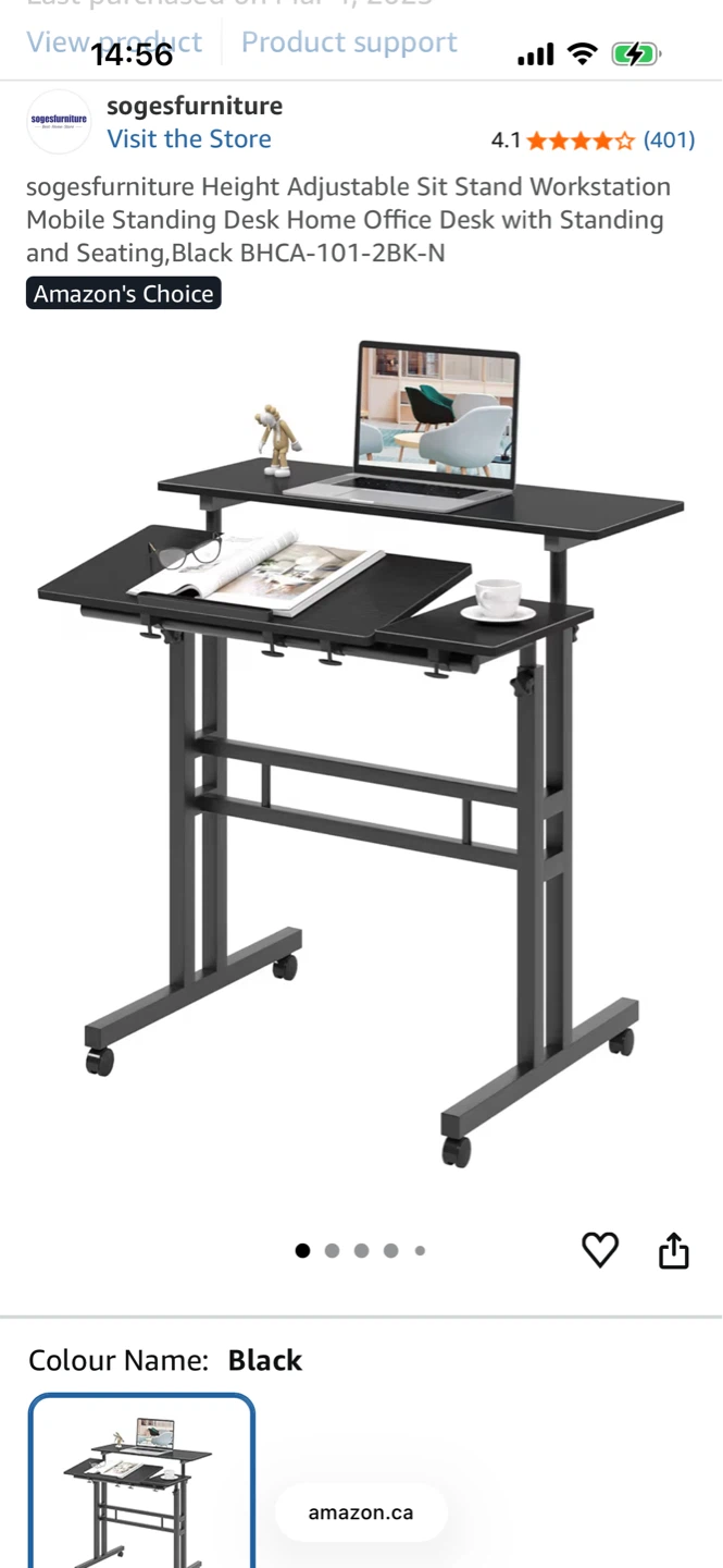 Sogesfurniture Height Adjustable Sit Stand Desk Workstation - photo 4